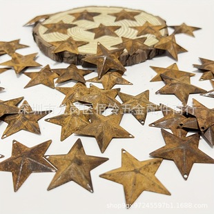 Natural Rusty Rust Iron Metal 3.9cm Five Corner Star Christmas Holiday Party Home Decorations