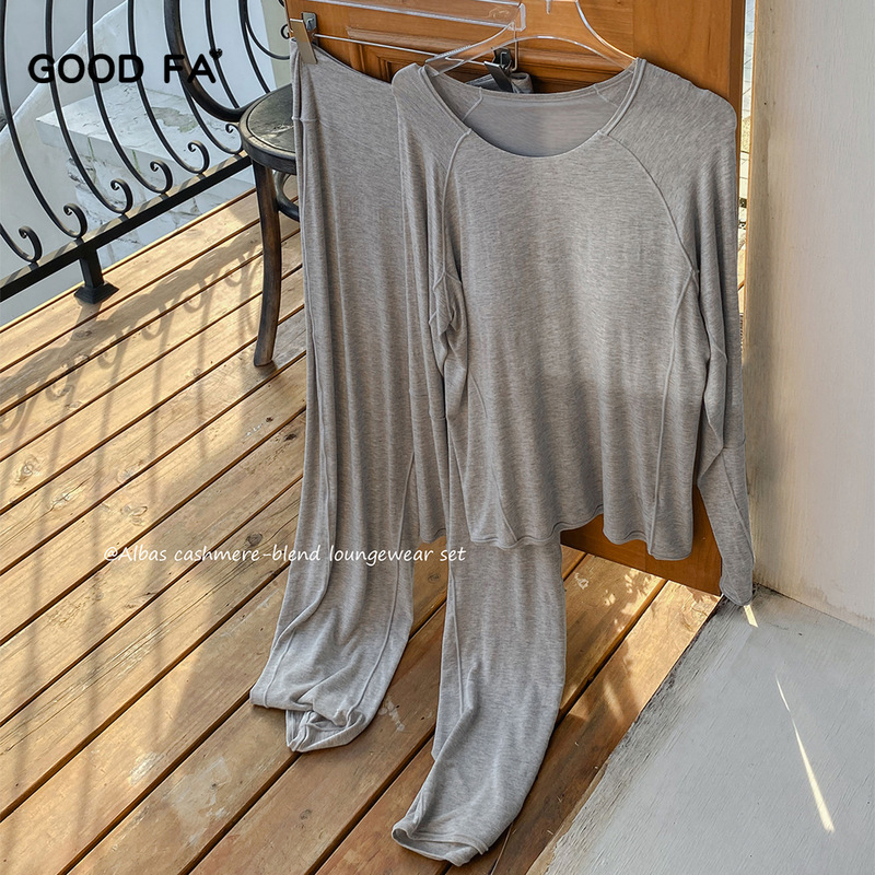 GOOD FA Autumn/Winter Albas Cashmere Blend Ergonomic Cut Home Sleepwear Set 26529 GOOD FA Autumn/Winter Albas Cashmere Blend Ergonomic Cut Home Sleepwear Set 26529