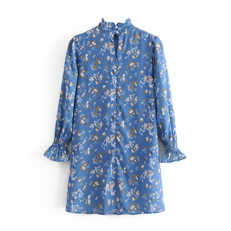 small floral high neck puff sleeve dress  NSAM32025