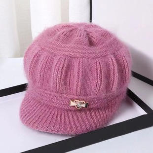 Women's Autumn and Winter New Old Man's Hat Knitted Casual Fashion Mother's Hat Middle-aged and Elderly Thickened fleece-lined Warm Wool Hat