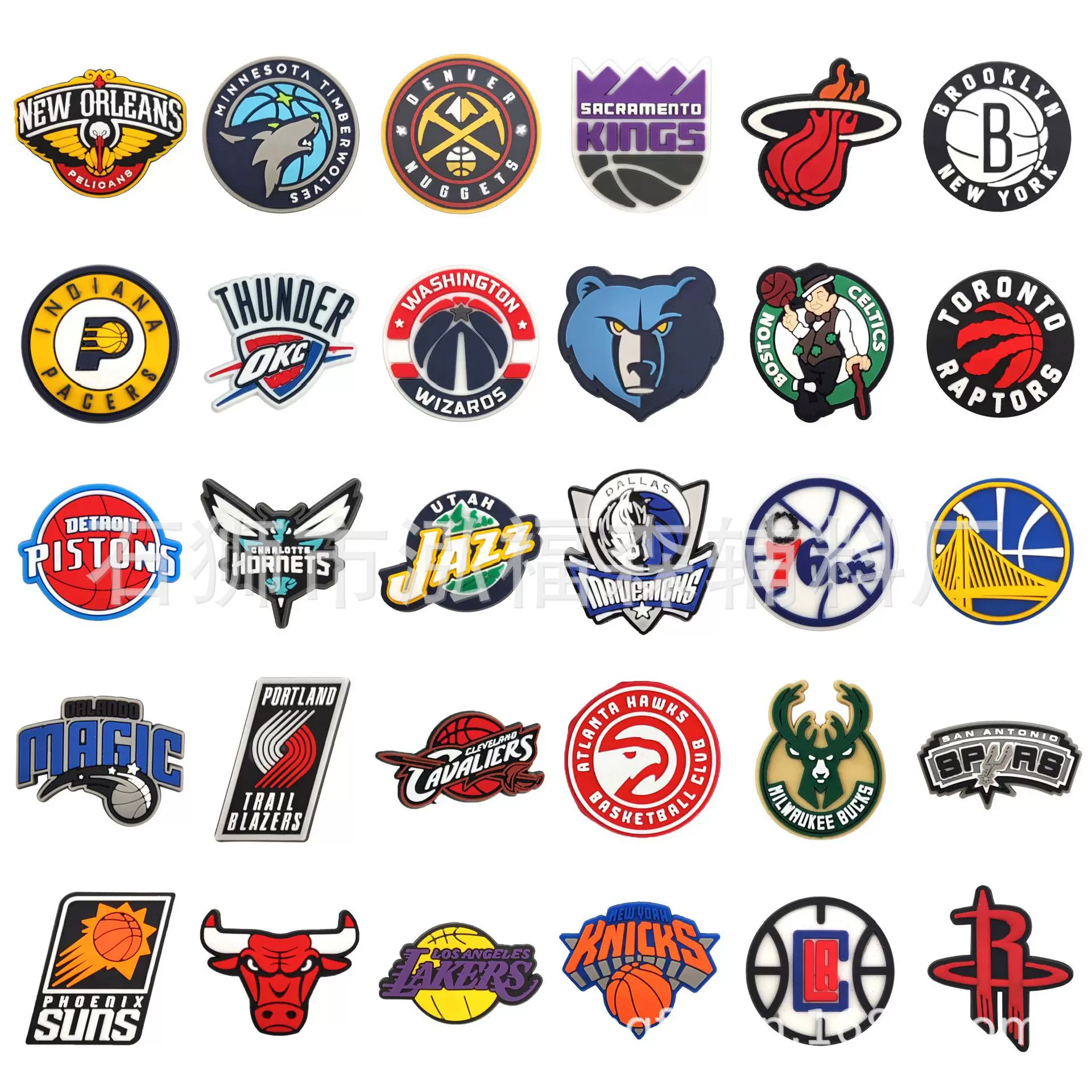 NBA球队鞋扣 篮球运动鞋花 洞洞鞋鞋花鞋扣鞋装饰DIY队标配饰