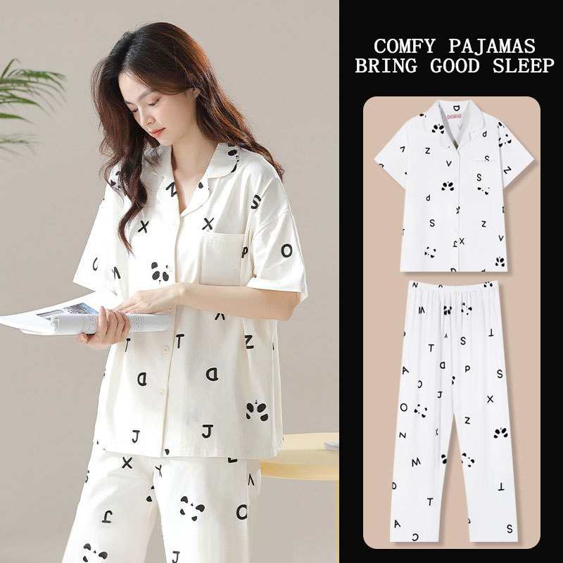D.M-174 short and long letter panda cardigan