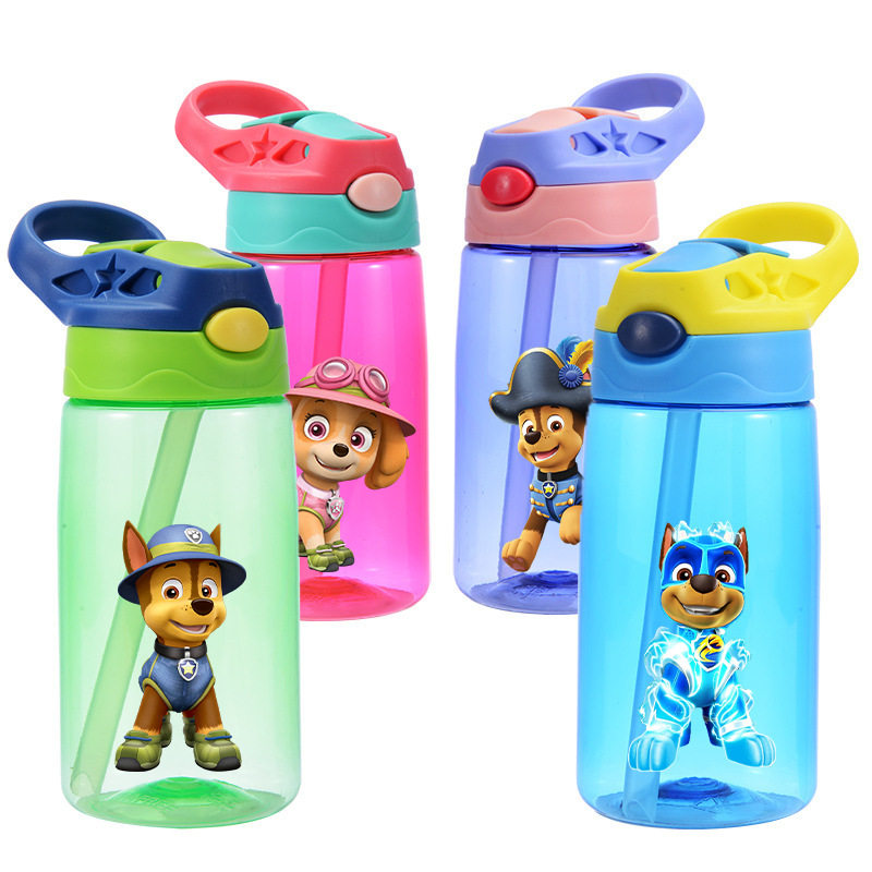 New tritan Paw Patrol cartoon straw water cup children's sports student water bottle shockproof portable plastic cup 