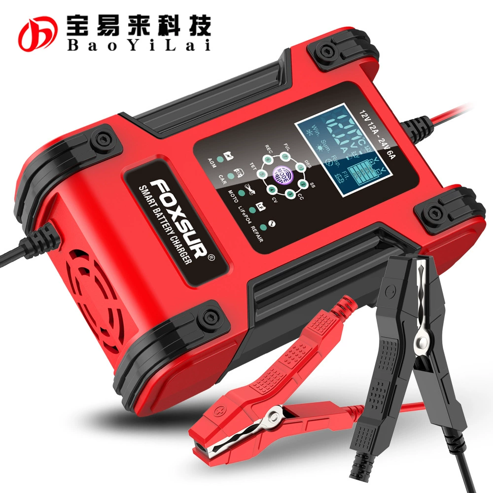 Многоступенчатое автоматическое интеллектуальное зарядное устройство для аккумуляторов 12В 12А и 24В 6А