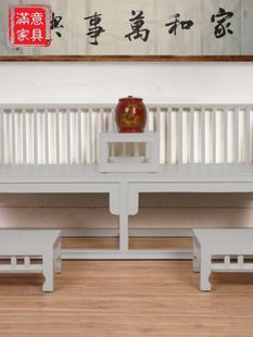 New Chinese Retro Antique Solid Wood Sofa Luohan Bed Hotel White Bed Nostalgic Zen Living Room Furniture Spot