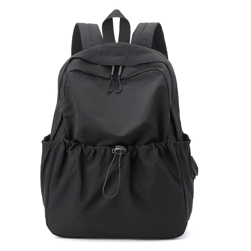 Mochila coreana de tela de nylon de color sólido, mochila de gran capacidad casual simple para estudiantes universitarios de ambos sexos, mochila ligera universal