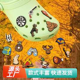 户外生存露营洞洞鞋鞋扣diy鞋配饰卡通可爱节日派对PVC滴塑鞋花
