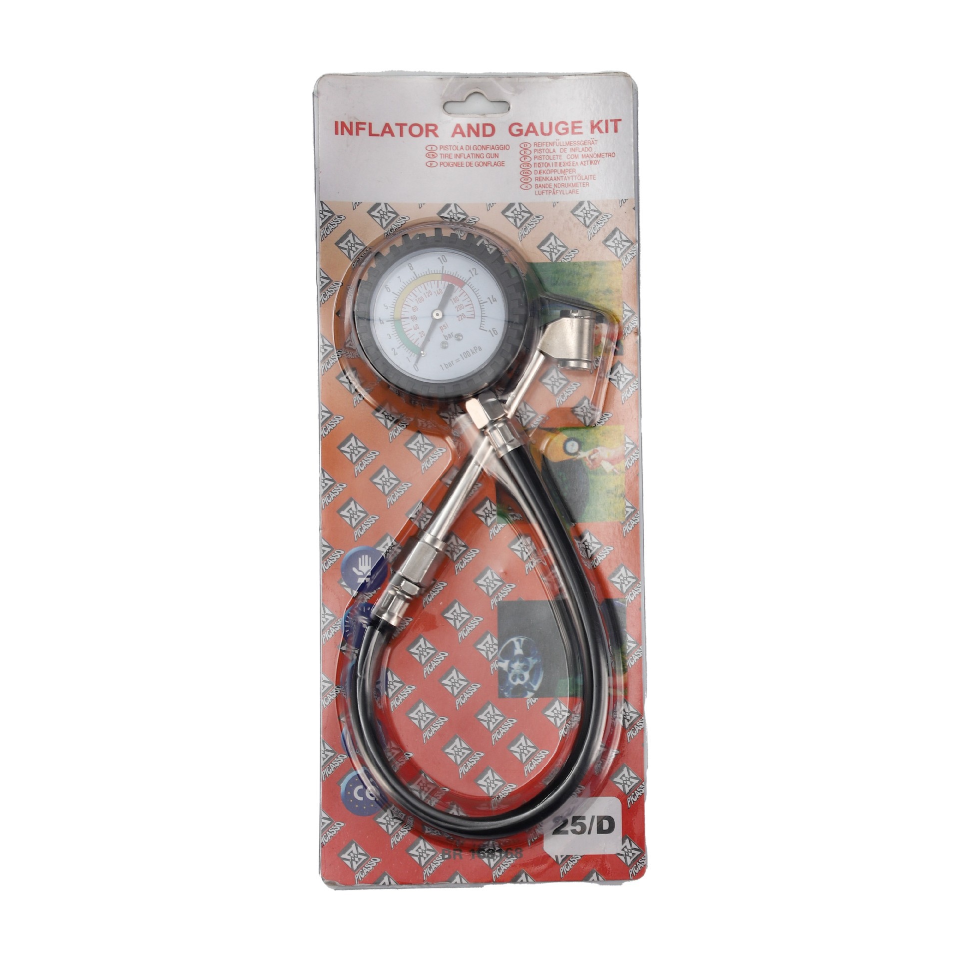 Car tire pressure gun inflating head, electric vehicle and motorcycle tire pressure gauge, inflating nozzle connector with digital display