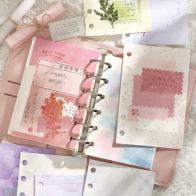 Paquete de material NOTE FOR Serie de poemas y libros escritos a mano Cuenta de estilo literario retro ligero Papel de material de notas de bricolaje