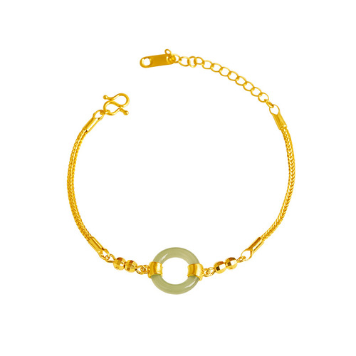 New Arrival Interlocking Healthy Bead Bracelet Crafted Gemstone Vintage Extended Ring Copper Alloy Women's Elegance