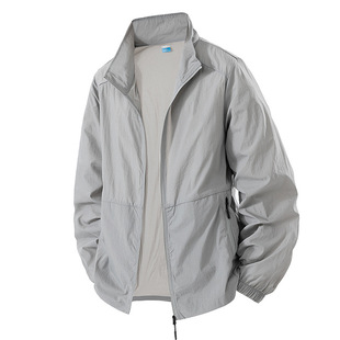 Cross-Border 2025 New Summer Sun Protection Clothing Men's Ice Silk Outdoor Lightweight Stand-Up Collar Casual Quick-Drying Sun Protection Clothing Jacket
