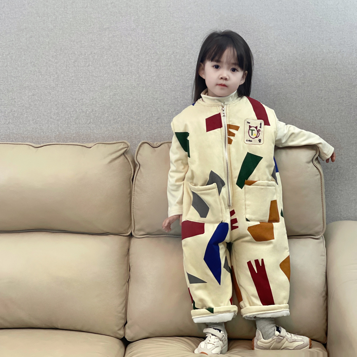 22253玩具连体裤2023女童冬季新款韩版童装女宝男宝儿童连体衣潮