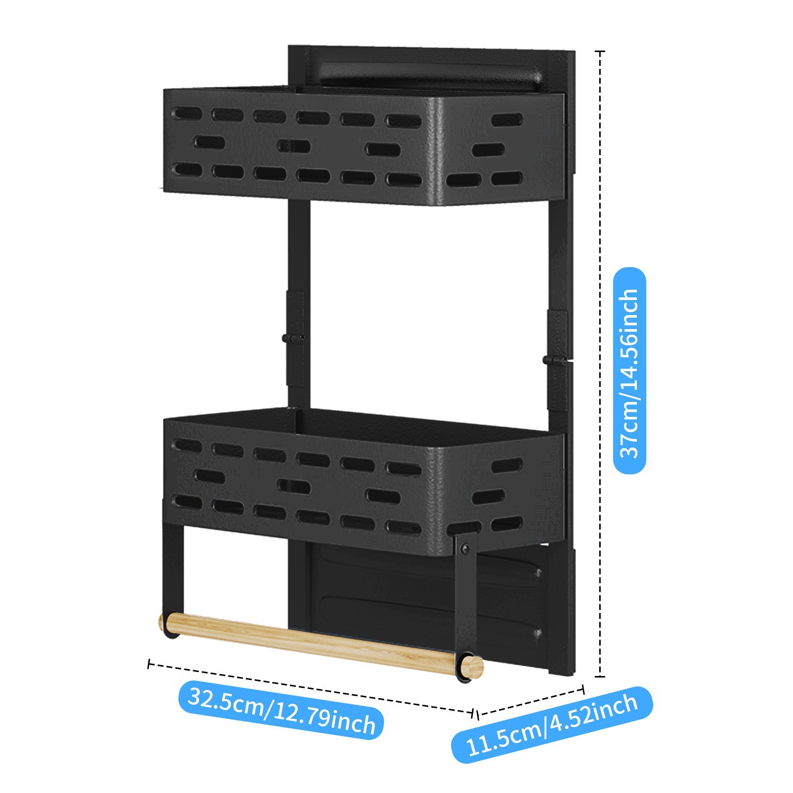 Rack de absorción magnética de cocina plegable refrigerador puerta lateral rack de artículos sin perforación rack de condimento colgante de pared percha de película de preservación
