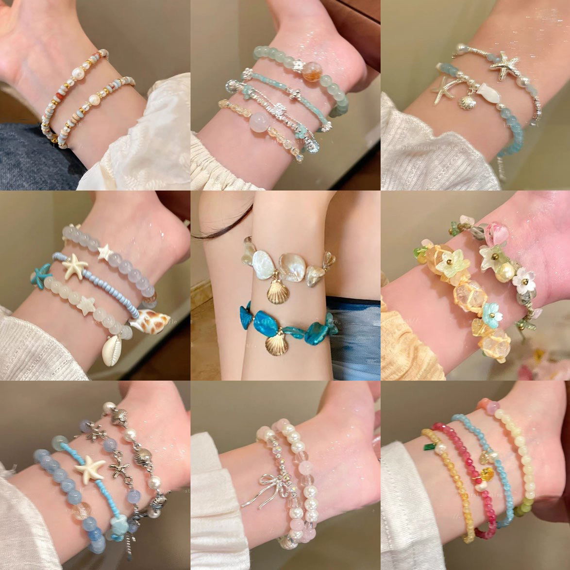 夏日清新编织绳水晶手链轻奢高级感手串时尚精致设计感小众手饰女