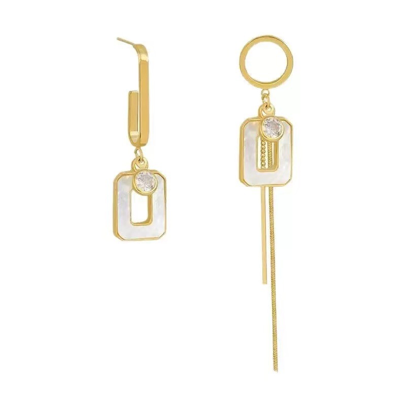 Orecchini lunghi irregolari da donna in stile coreano, geometrici e tempestati di diamanti, con nappe e gocce d'olio, unici ed eleganti._voghion.com