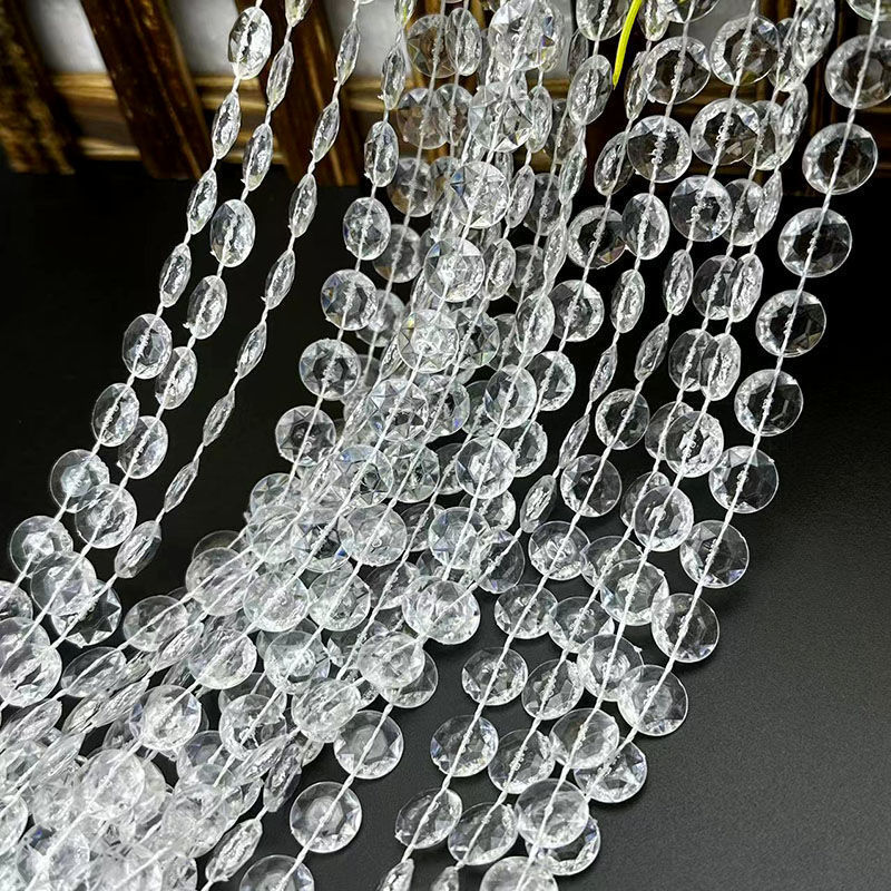 Wedding imitation Crystal octagonal bead curtain door curtain acrylic wedding bead chain crystal tree decorative bead curtain wedding guide Wedding imitation Crystal octagonal bead curtain door curtain acrylic wedding bead chain crystal tree decorative bead curtain wedding guide