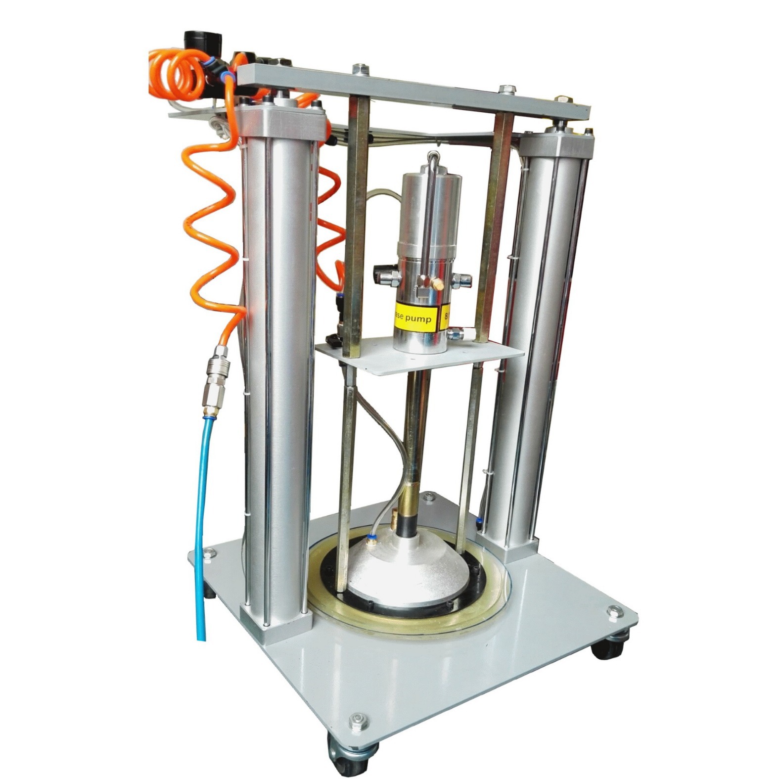 64110双立柱气动黄油加注机 高压润滑脂注油器巨川气动黄油枪厂家