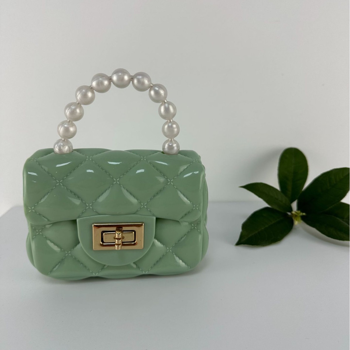 [Perla única] Bolso pequeño con mango de perlas para mujer 2024 nuevo bolso de gelatina de nicho de moda estilo occidental