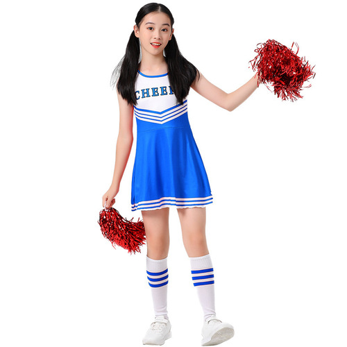 European and American cross-border cheerleading uniforms for children five-color cheerleading sportswear football baby dress performance clothing set