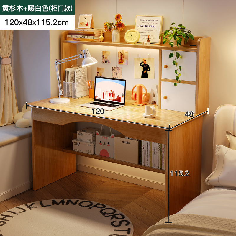 Escritorio, estantería, escritorio de computadora pequeño integrado, escritorio simple, escritorio moderno, dormitorio en casa para estudiantes, escritorio de aprendizaje