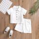 Foreign trade children's clothing boys no printing pure short sleeve sleeve two-piece suit fashion casual clothing wholesale