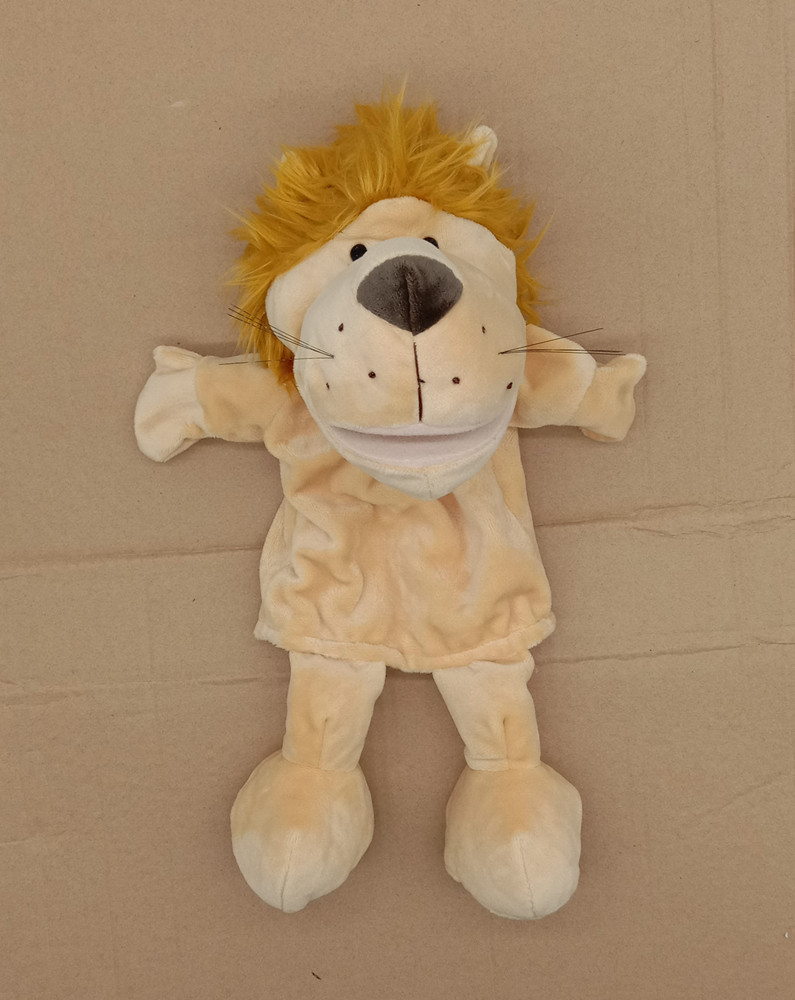 Marioneta animal León Cordero Gris Lobo Niños Bebé comodidad historia entre padres e hijos marioneta de peluche accesorios de rendimiento