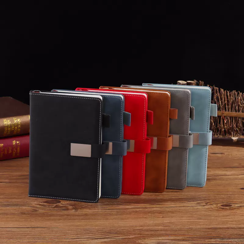 a5笔记本加厚金属搭扣记录本办公会议记事本定制送老师教师节礼物