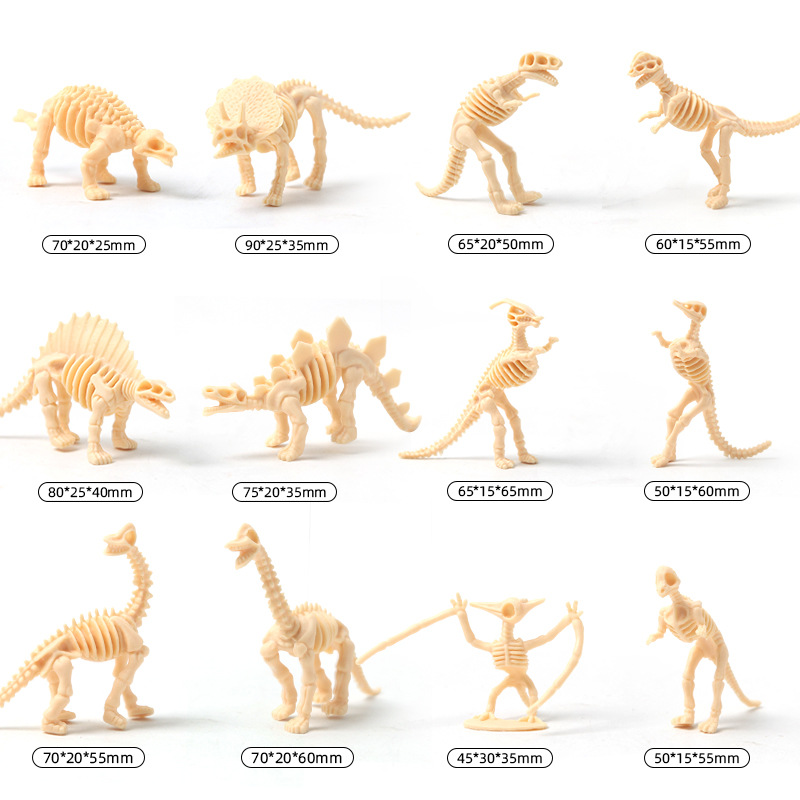 DIY dinosaurio arqueológico esqueleto simulación dinosaurio modelo juguete 12 dinosaurio esqueleto modelo puesto de juguete educativo