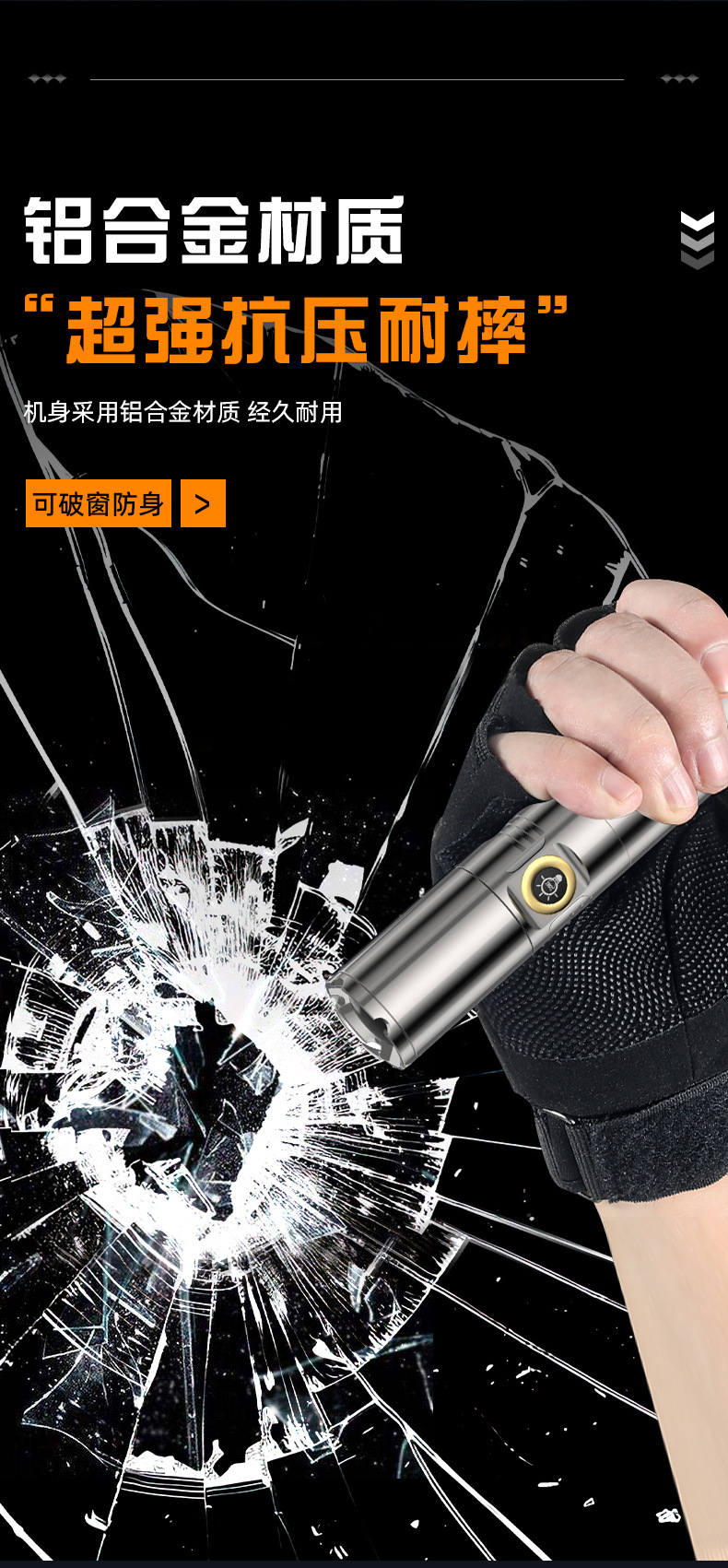 Cross-border best-selling mini flashlight: powerful, multi-functional, with zoom, strobe, ultra-long battery life, high lumen output, and portable design