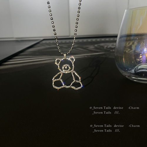 Sweet and Cool Bear! Necklace for Women, Fashionable and Versatile, 2025 Trendy, Ins Hip-Hop Cool Style, Couple's Necklace for Men