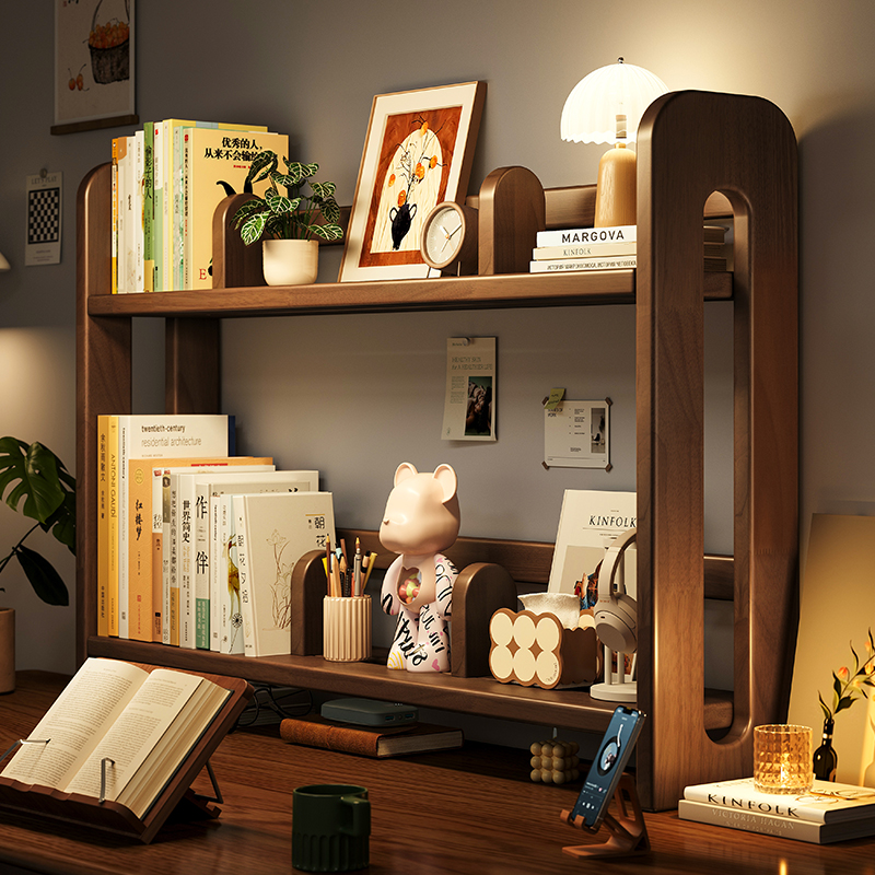 Estante de escritorio de madera sólida Estante de escritorio Estante