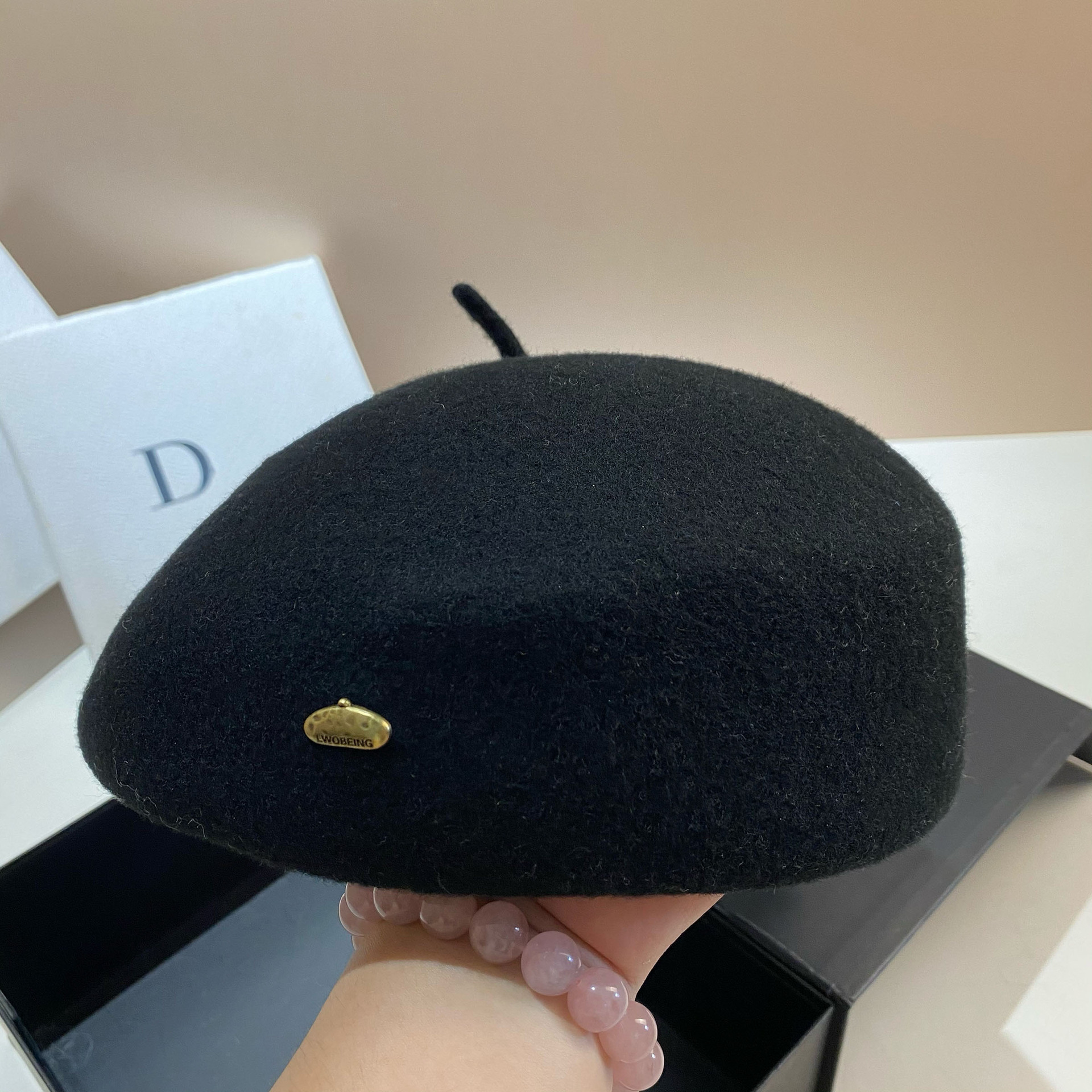 Hochwertige Baskenmütze aus Wolle, koreanische Version, dreidimensionaler Flugbegleiterhut im Promi-Stil, modisch und_voghion.com