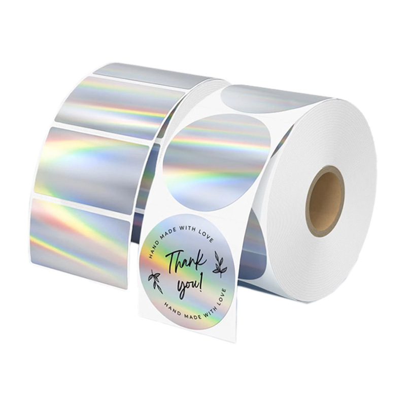 Suministro transfronterizo holográfico láser color pegatinas de etiquetas térmicas para papel de impresión adhesiva Phomemo