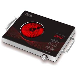 Household Smart Electric Ceramic Stove Black Crystal Stainless Steel Infrared Light Wave Induction Cooker Without Radiation Does Not Pick Pots for Stir-Frying Hot Pot