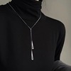 Demi-season sweater, small design chain, long pendant, necklace, 2021 years, silver 925 sample, trend of season