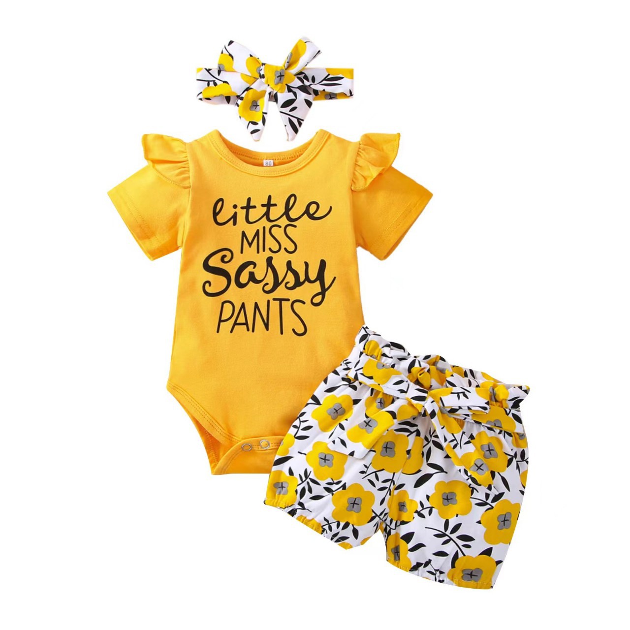 Overall for new born with letters, trousers, pants, headband, scarf, with short sleeve, tight 3