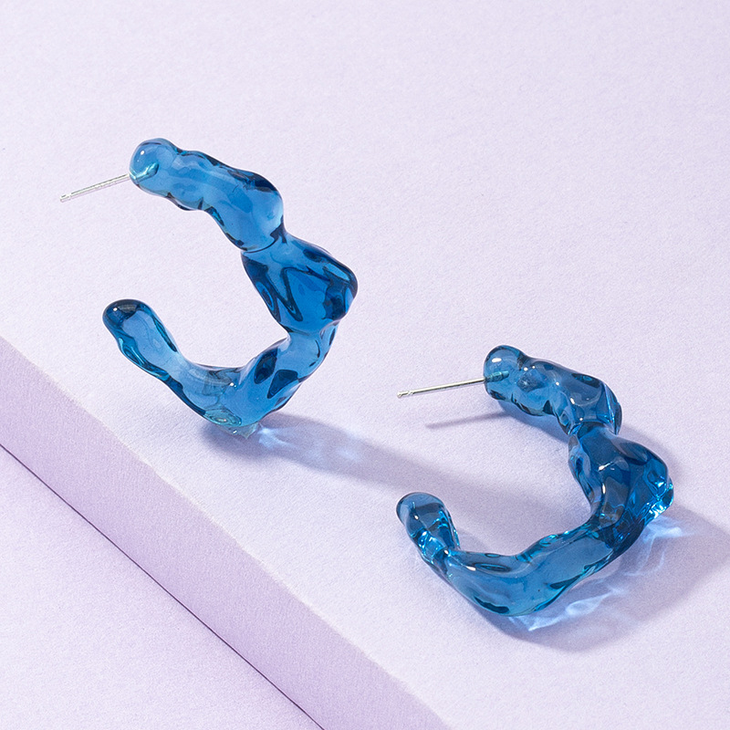 Klein blue geometric earrings Korean new alloy earrings wholesalepicture1