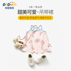 Baby dress pure cotton summer princess baby tank top summer dress cute floral girl child spaghetti strap dress 1-3