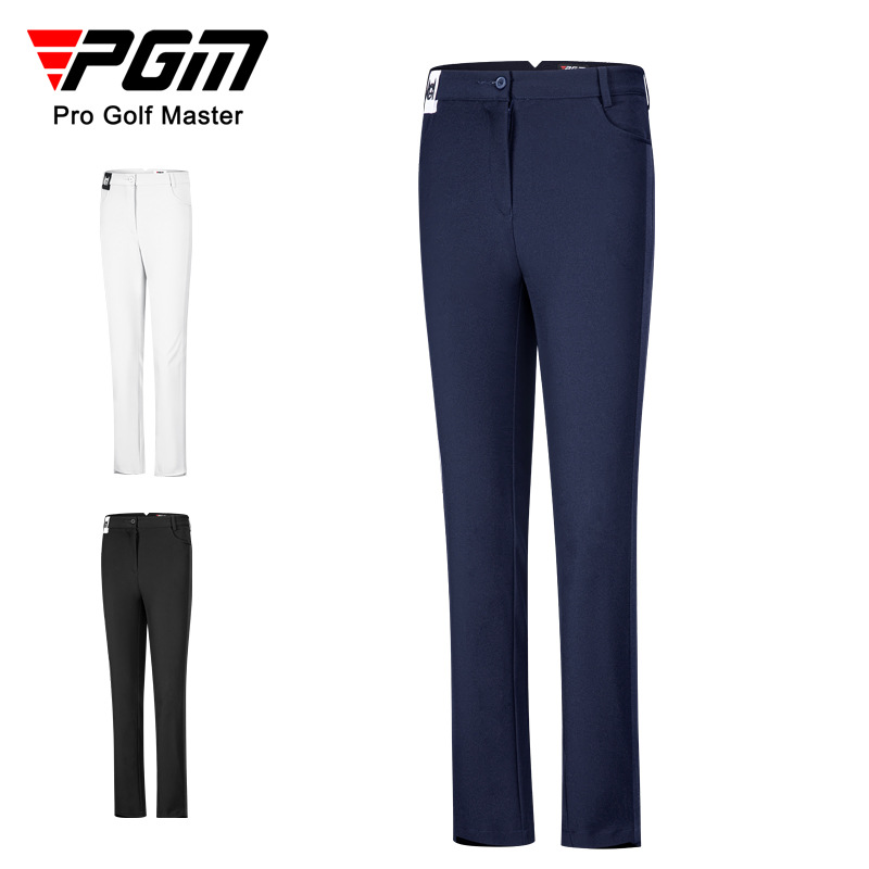 Quần dài nữ chơi golf PGM mùa thu đông, vải thun gió ấm áp, co giãn hai chiều — KUZ143-màu trắng