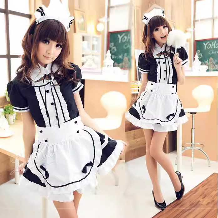 Light Novel Maid Cosplay Maid Restaurant Maid Anime Costume Black and White Halloween Costume Dropshipping One Piece