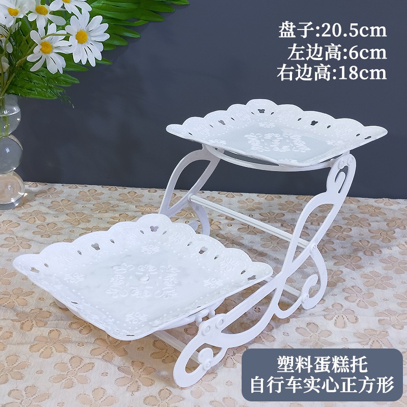 Decoración de postres de cumpleaños estante de exhibición de boda europea estante de frutas estante de pastel de plástico bandeja de bocadillos