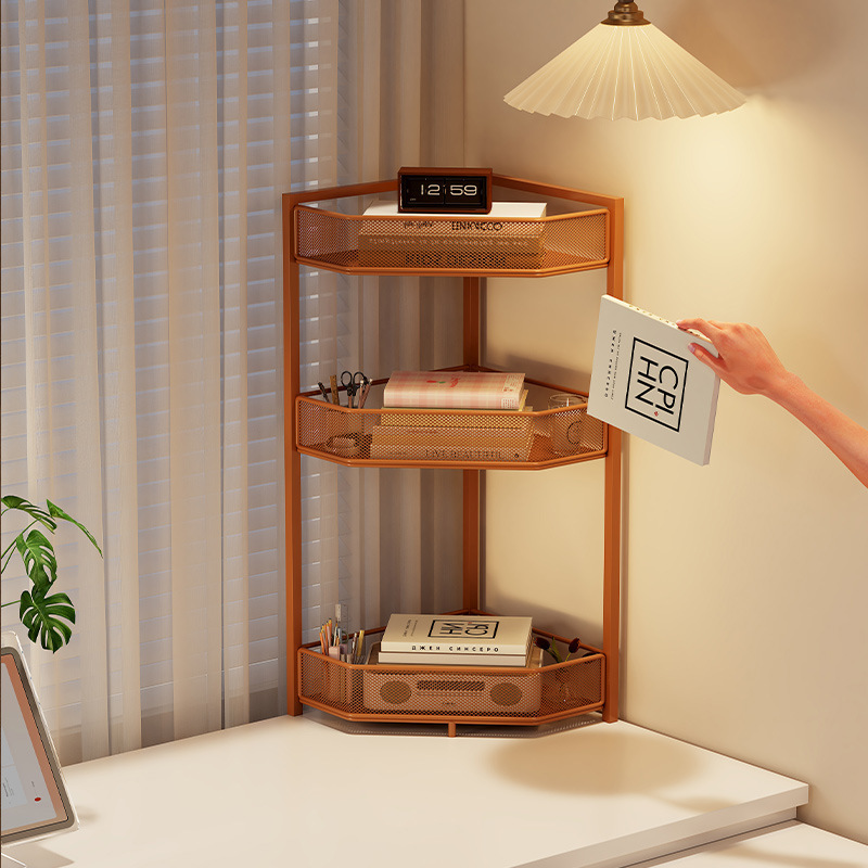 Desktop corner storage rack with multi-layer grid design, suitable for dorm rooms, textbooks, notebooks, and skincare products Desktop corner storage rack with multi-layer grid design, suitable for dorm rooms, textbooks, notebooks, and skincare products