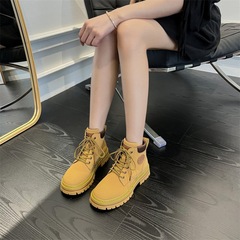 踢不烂大黄靴女2025秋季新款马丁靴经典款英伦风厚底真皮短筒靴子