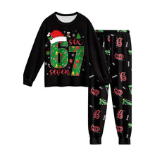 2025跨境亚马逊圣诞节儿童套装3D数码印花儿童家居服套装打底内衣