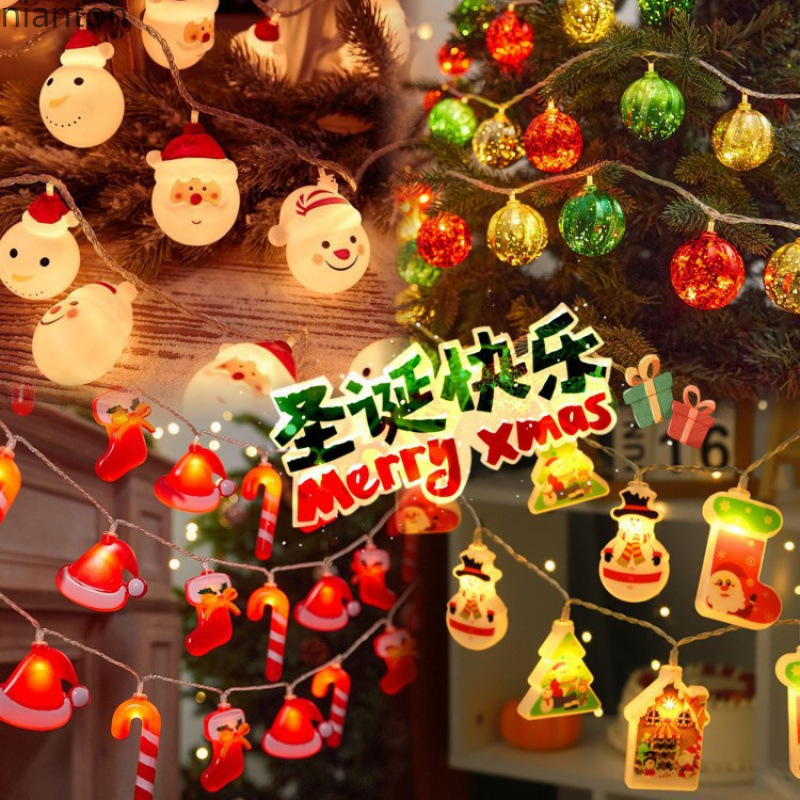 Decoración de Navidad cadena de lámparas LED transfronterizas fabricantes de explosión de estilo recto de Navidad atmósfera de lámparas al aire libre fiesta de patio