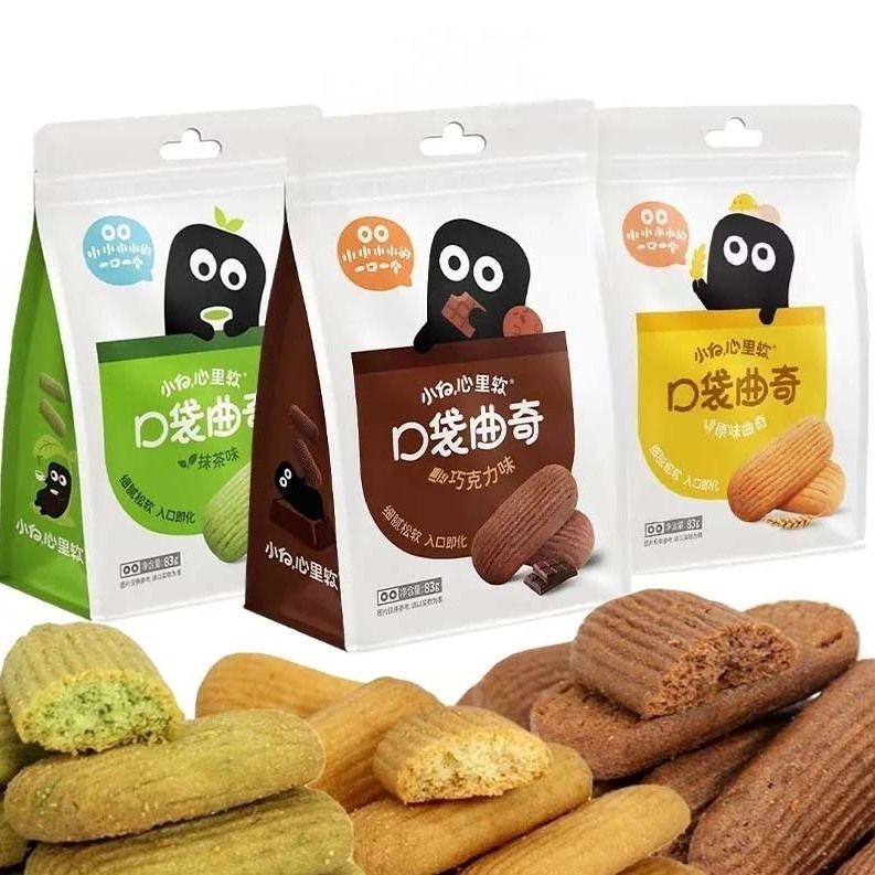 小白心里软口袋曲奇饼干下午茶抹茶巧克力味网红爆款休闲零食批发