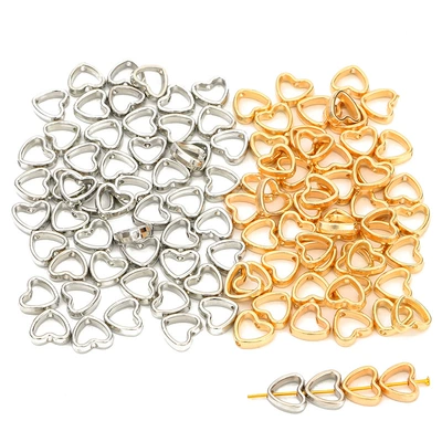 Zərgərlik ara hissələri | DIY Homemade Bracelet Necklace Tassel - white-k-color-gold-color-25-each-heart-shape-12x11mm-50-pcspack