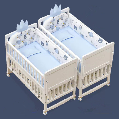 One piece drop shipping baby crib solid wood unpainted baby bed multifunctional children's bed game bed bb cradle bed turned into desk