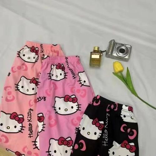 Kitty Strolling Pants Cartoon Sleep Pants for Women Summer Thin Loose New Home Leisure Summer Air Conditioning Pants