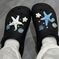 新しいヒトデ下駄アクセサリー diy 靴フラワーバックルアクセサリー漫画アクセサリー取り外し可能なアクセサリー靴バックル靴バックル